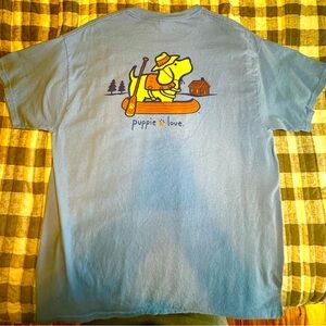 Puppie Love Blue canoeing Dog T-Shirt